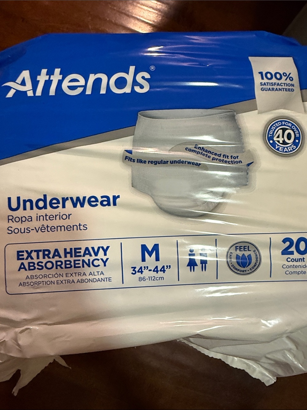 Men's Underwear Extra Heavy Absorbency - White (M)